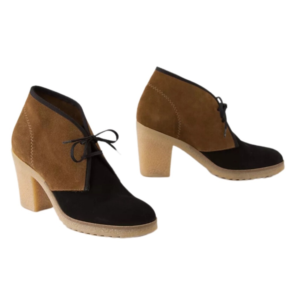 Anthropologie EU 40/US 9.5 Jasper & Jeera Yuma Leather black brown ankle boots